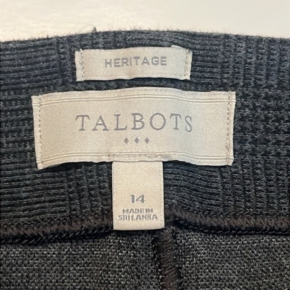Talbots Dark Gray Glen Check Size Zip Heritage Fit Pant Size 14 - Picture 8 of 10